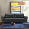 Armen Living Everly Contemporary Sofa in Genuine Black Leather with Brushed Stainless Steel Legs LCEV3BL - alternate 5